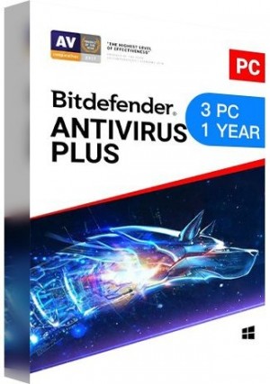 Bitdefender Antivirus Plus / 3 PCs (1 Year) 