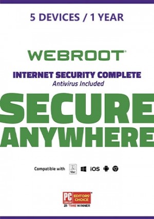 Webroot SecureAnywhere Internet Security Complete /5 Devices (1 Year )